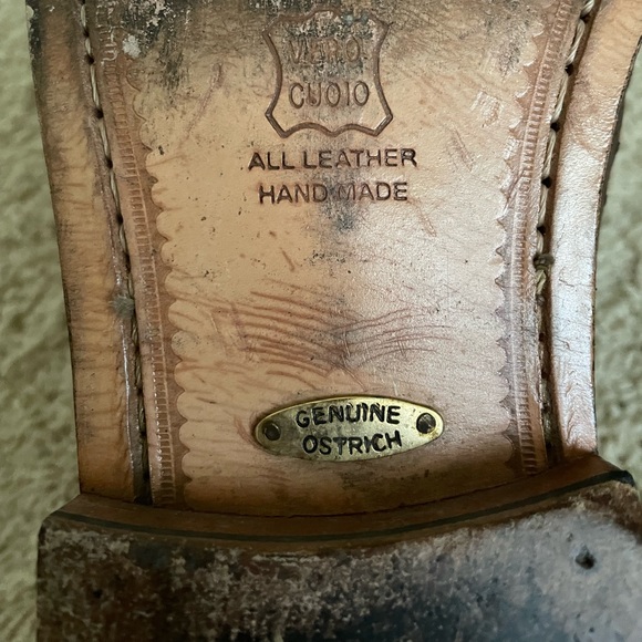 Studio Belvedere Full Quill Ostrich Leather Oxford Dress Shoes - Size 10.5 - Picture 12 of 16